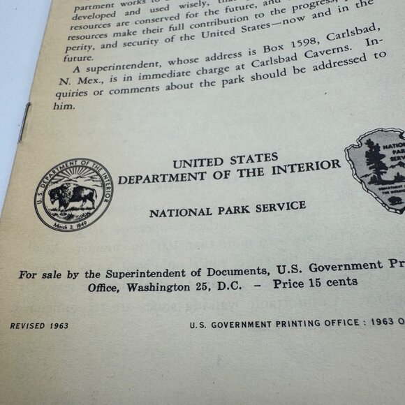 Vintage Carlsbad Caverns National Park Ephemera Set - Brochure Pamphlet & Photo - Picture 15 of 16